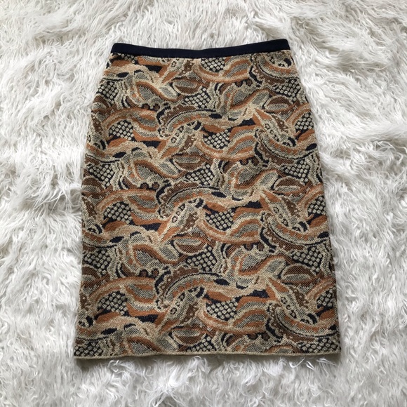 Anthro‎ Sparrow Tan Abstract Forest Sweater Skirt - Picture 5 of 5